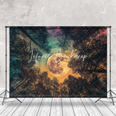 Lofaris Mysterious Look Up Moon Forest Photography Backdrop